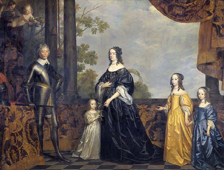 Gerard van Honthorst Frederick Henry, Prince of Orange, with His Wife Amalia van Solms and Their Three Youngest Daughters China oil painting art